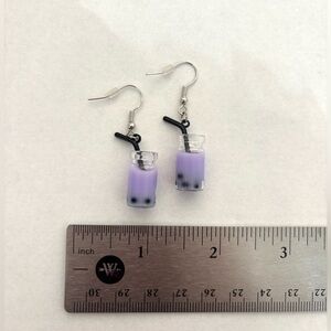 cutie purple boba earrings